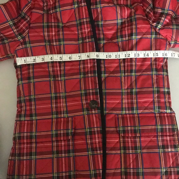 J.Crew Quilted Regent blazer-jacket red Stewart tartan w/30% recycled PrimaLoft - Picture 6 of 11